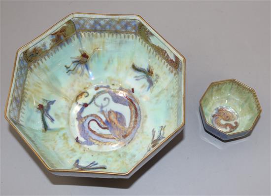 A Daisy Makeig Jones dragon bowl, similar bowl & a book